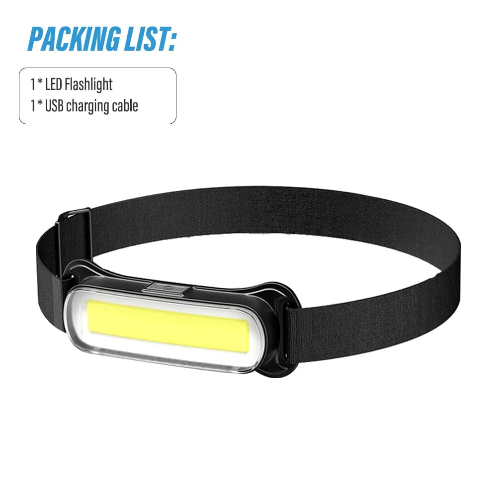 Lampe frontale de pêche COB super lumineuse Lampe de travail portable Projecteur extérieur avec proj