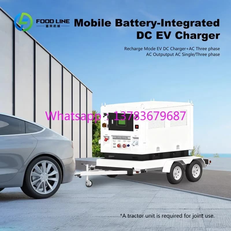 Station d'alimentation mobile personnalisée montée sur remorque pour la recharge d'urgence des véhic