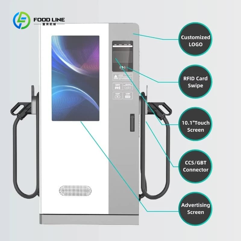 Station de recharge DC pour véhicules électriques connectée au cloud, 60 kW, personnalisée, avec rés