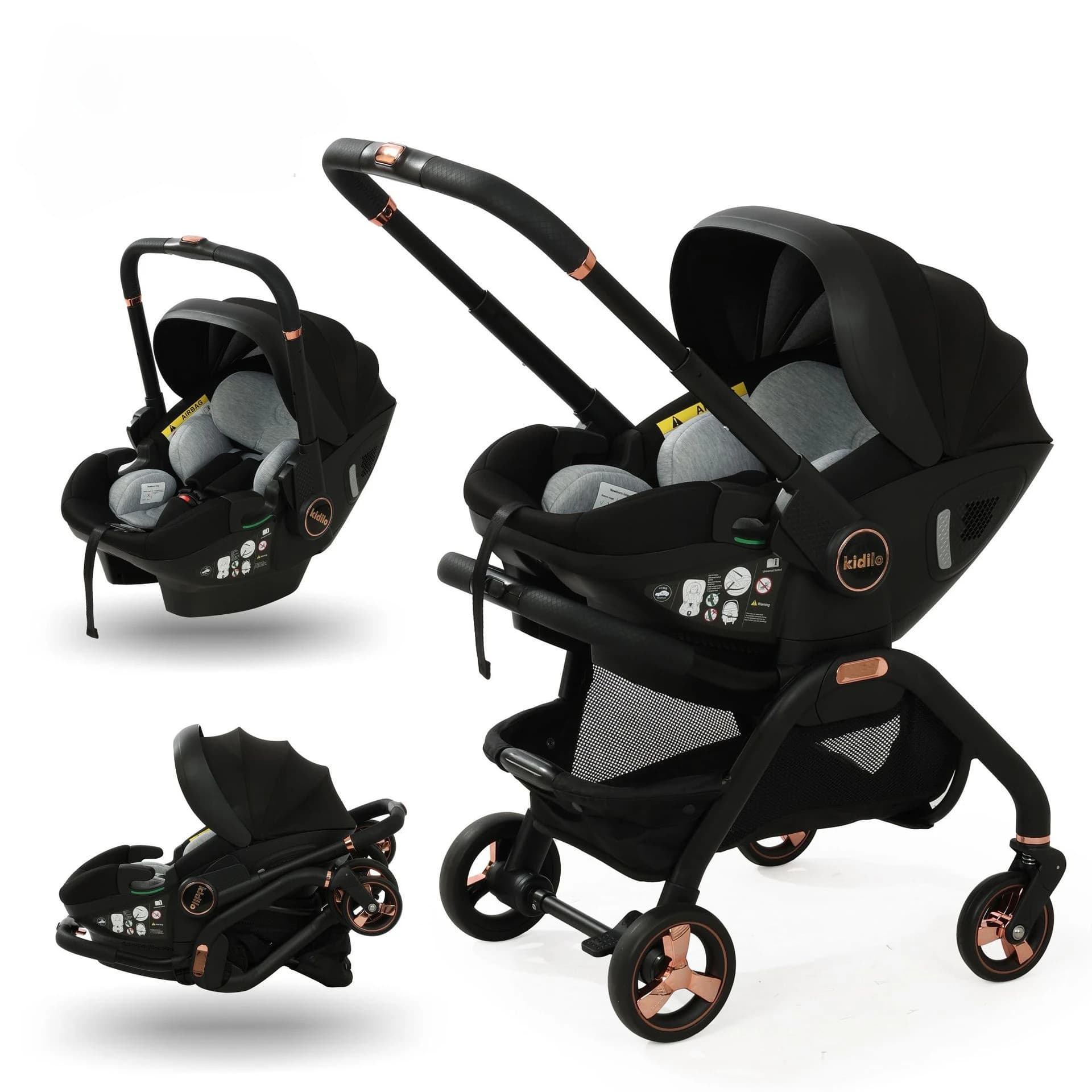 Poussette multifonction 3 en 1 pour bébé, siège de sécurité pour enfant, panier de couchage portable