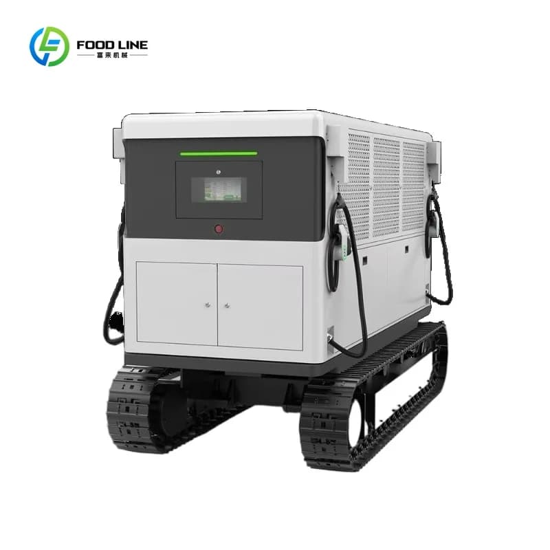 Station de recharge mobile tout-terrain sur chenilles personnalisée 420 kWh 300 kW, multi-prises, po
