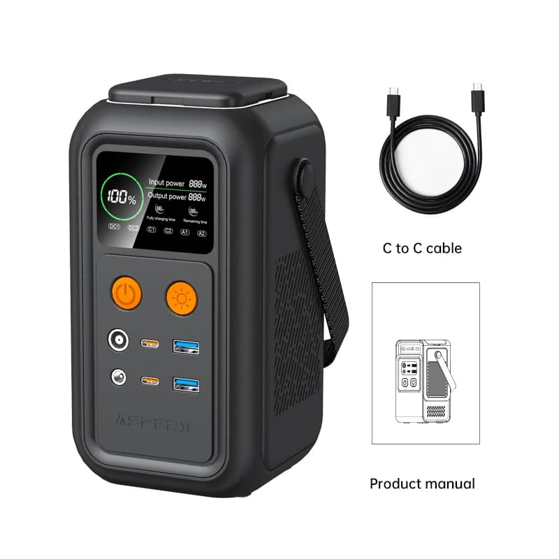 Centrale électrique 500W 200W avec panneau solaire 100W 18V USB TYPE-C batterie externe Portable 345