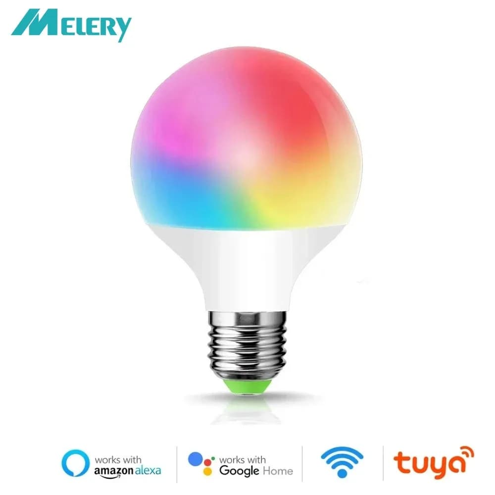 Melery Wifi Smart E27 LED ampoule G95 12W égal 100-240V chaud blanc froid rvb couleur changeante Spo