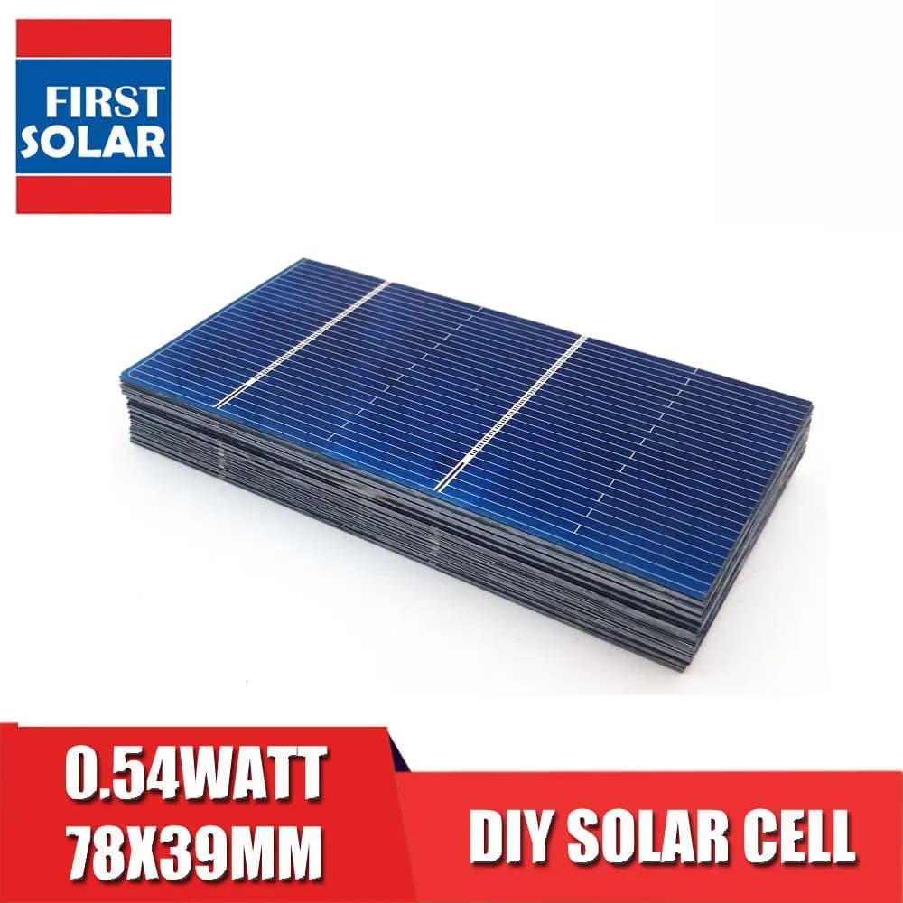 Panneau solaire en silicium polycristallin 0.54 V, 50 pièces x 0.5 W, 78x39mm