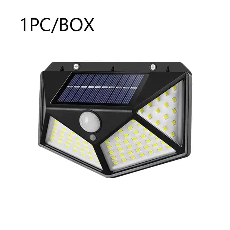 Applique Murale Solaire Étanche à 100LED avec Capteur de Mouvement, Luminaire Décoratif d'Extérieur,
