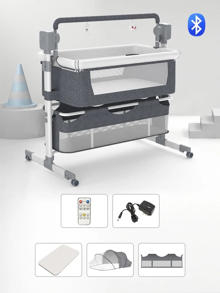 Moussinet pour bébé, à bascule électrique automatique avec télécommande, couffin de chevet pour nouv
